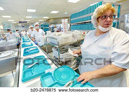 Food serving line, Hospital meal preparation, Kitchen, Hospital Donostia, San Sebastian, Gipuzkoa, Basque Country, Spain View Large Photo Image Stock Photography - Food serving line, Hospital meal preparation, Kitchen, Hospital Donostia, San Sebastian, Gipuzkoa, Basque Country, Spain. Fotosearch