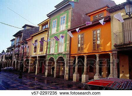 Stock Photography - Galiana street. Aviles, Asturias, Spain.. Fotosearch