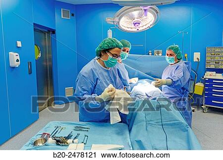 Stock Image - General surgery, Operating room, Ambulatory Surgery, Hospital Donostia, San Sebastian, Gipuzkoa, Basque Country, Spain. Fotosearch