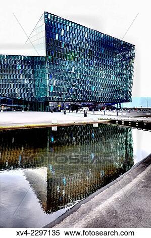 Stock Photography - Harpa Concert Hall in Reykjavik. Iceland.. Fotosearch