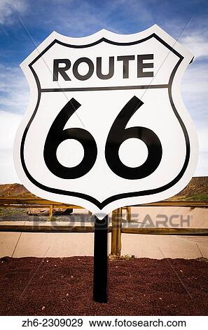 Stock Photo - Highway sign on historic Route 66, Seligman, Arizona USA.. Fotosearch