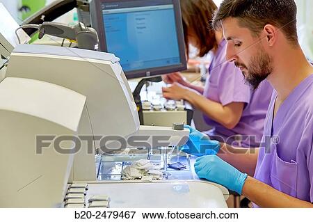 Stock Photo - Histology, Sample preparation, Anatomic Pathology, Hospital Donostia, San Sebastian, Gipuzkoa, Basque Country, Spain. Fotosearch