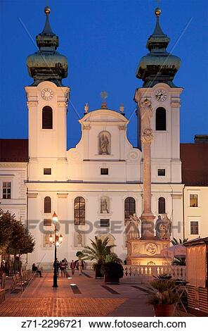 Hungary, Gyor, Széchenyi tér, Church of St Ignatius. View Large Photo Image Stock Image - Hungary, Gyor, Széchenyi tér, Church of St Ignatius.. Fotosearch