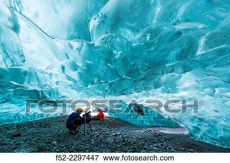 Ice cave, Vatnatjokull glacier, Southern Iceland, Iceland, Europe. View Large Photo Image Stock Photo - Ice cave, Vatnatjokull glacier, Southern Iceland, Iceland, Europe.. Fotosearch