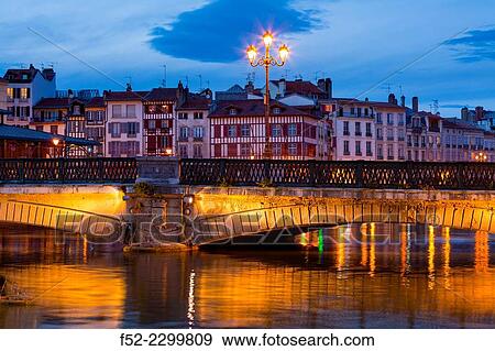 Stock Photo - La Nive River, Bayona, Pyrénées-Atlantiques department, Aquitania, France.. Fotosearch