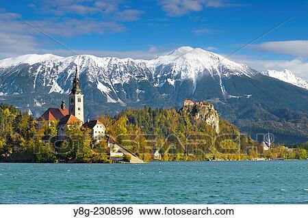 Lake Bled, Slovenia. View Large Photo Image Stock Photograph - Lake Bled, Slovenia.. Fotosearch