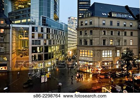 Looking at Kaiserplatz, Frankfurt, Germany, on a Rainy Night. View Large Photo Image Picture - Looking at Kaiserplatz, Frankfurt, Germany, on a Rainy Night.. Fotosearch