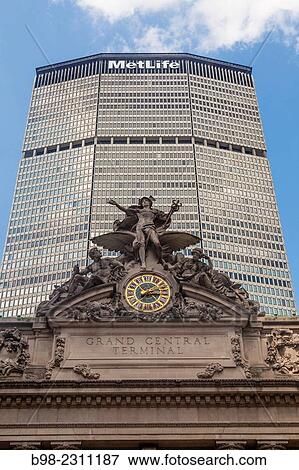 Looking up at the Met Life Building built over Grand Central Station in Mid town Manhattan. View Large Photo Image Stock Photo - Looking up at the Met Life Building built over Grand Central Station in Mid town Manhattan.. Fotosearch