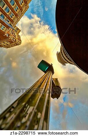 Low angle view of traffic lights and buildings at Callao square. Madrid. Spain. View Large Photo Image Stock Photography - Low angle view of traffic lights and buildings at Callao square. Madrid. Spain.. Fotosearch
