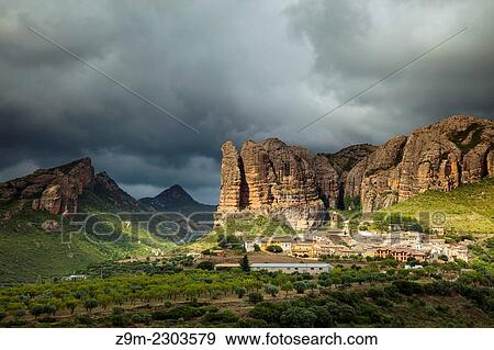 Stock Photo - Mallos de Aguero, Huesca, Aragon, Spain.. Fotosearch