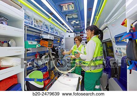 Medicalized ambulance, Emergency room, Hospital Donostia, San Sebastian, Gipuzkoa, Basque Country, Spain View Large Photo Image Stock Photo - Medicalized ambulance, Emergency room, Hospital Donostia, San Sebastian, Gipuzkoa, Basque Country, Spain. Fotosearch