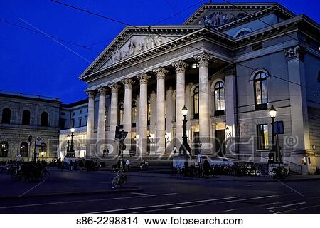 Picture - Munich, Germany, Opera House, Night View.. Fotosearch