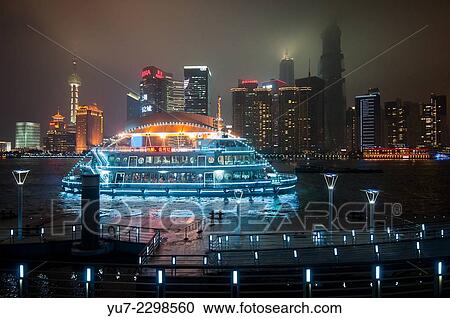 night view on Pudong skyline seen from the Bund, Shanghai, China. View Large Photo Image Stock Image - night view on Pudong skyline seen from the Bund, Shanghai, China.. Fotosearch