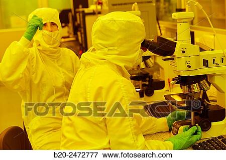 Stock Photo - Nikon Elipse 150 microscope. Cleanroom. Nanotechnology. Laboratory. CIC nanoGUNE Nano science Cooperative Research Center. Donostia. San Sebastian. Gipuzkoa. Basque Country. Spain.. Fotosearch
