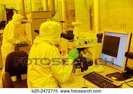 Stock Photography - Nikon Elipse 150 microscope. Cleanroom. Nanotechnology. Laboratory. CIC nanoGUNE Nano science Cooperative Research Center. Donostia. San Sebastian. Gipuzkoa. Basque Country. Spain.. Fotosearch