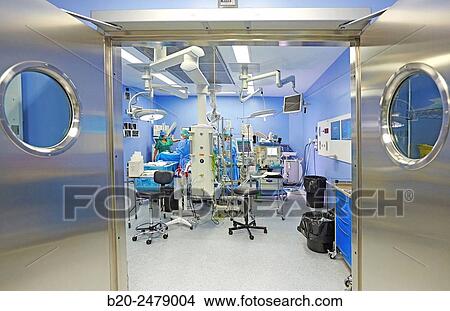 Picture - Operating room, Brain operation, Neurosurgery, Hospital Donostia, San Sebastian, Gipuzkoa, Basque Country, Spain. Fotosearch