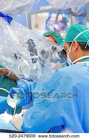 Stock Photo - Operating room, Brain operation, Neurosurgery, Hospital Donostia, San Sebastian, Gipuzkoa, Basque Country, Spain. Fotosearch