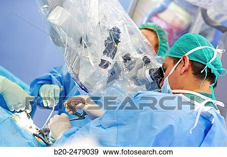 Stock Photo - Operating room, Brain operation, Neurosurgery, Hospital Donostia, San Sebastian, Gipuzkoa, Basque Country, Spain. Fotosearch