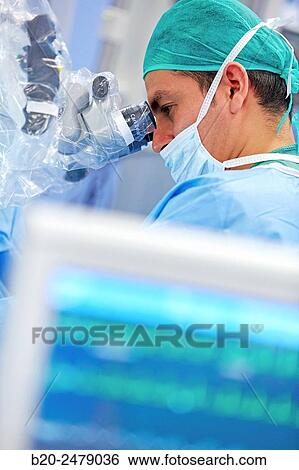 Stock Photograph - Operating room, Brain operation, Neurosurgery, Hospital Donostia, San Sebastian, Gipuzkoa, Basque Country, Spain. Fotosearch