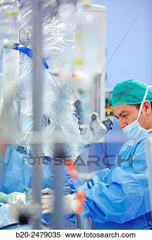 Stock Photography - Operating room, Brain operation, Neurosurgery, Hospital Donostia, San Sebastian, Gipuzkoa, Basque Country, Spain. Fotosearch