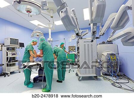 Operating room, Prostate cancer robotic surgery, Da Vinci surgical robot, Urology, Hospital Donostia, San Sebastian, Gipuzkoa, Basque Country, Spain View Large Photo Image Stock Photo - Operating room, Prostate cancer robotic surgery, Da Vinci surgical robot, Urology, Hospital Donostia, San Sebastian, Gipuzkoa, Basque Country, Spain. Fotosearch