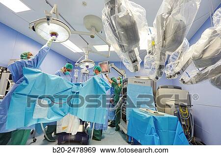 Operating room, Prostate cancer robotic surgery, Da Vinci surgical robot, Urology, Hospital Donostia, San Sebastian, Gipuzkoa, Basque Country, Spain View Large Photo Image Stock Photo - Operating room, Prostate cancer robotic surgery, Da Vinci surgical robot, Urology, Hospital Donostia, San Sebastian, Gipuzkoa, Basque Country, Spain. Fotosearch