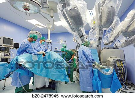 Operating room, Prostate cancer robotic surgery, Da Vinci surgical robot, Urology, Hospital Donostia, San Sebastian, Gipuzkoa, Basque Country, Spain View Large Photo Image Stock Photography - Operating room, Prostate cancer robotic surgery, Da Vinci surgical robot, Urology, Hospital Donostia, San Sebastian, Gipuzkoa, Basque Country, Spain. Fotosearch