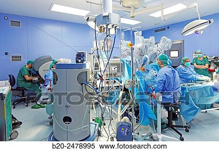 Operating room, Prostate cancer robotic surgery, Da Vinci surgical robot, Urology, Hospital Donostia, San Sebastian, Gipuzkoa, Basque Country, Spain View Large Photo Image Stock Photography - Operating room, Prostate cancer robotic surgery, Da Vinci surgical robot, Urology, Hospital Donostia, San Sebastian, Gipuzkoa, Basque Country, Spain. Fotosearch