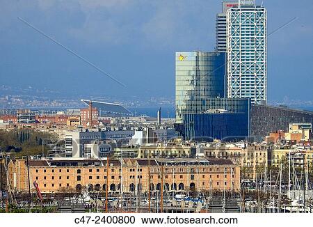 Palau de Mar, Gas Natural Building, Hotel Arts and Torre Mapfre. Barcelona, Catalonia, Spain View Large Photo Image Stock Image - Palau de Mar, Gas Natural Building, Hotel Arts and Torre Mapfre. Barcelona, Catalonia, Spain. Fotosearch