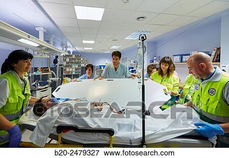 Patient transfer stretcher, Emergency room, Hospital Donostia, San Sebastian, Gipuzkoa, Basque Country, Spain View Large Photo Image Stock Photo - Patient transfer stretcher, Emergency room, Hospital Donostia, San Sebastian, Gipuzkoa, Basque Country, Spain. Fotosearch