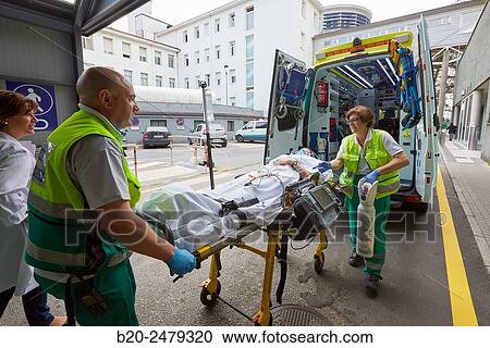 Patient transfer stretcher, Medicalized ambulance, Emergency room, Hospital Donostia, San Sebastian, Gipuzkoa, Basque Country, Spain View Large Photo Image Stock Image - Patient transfer stretcher, Medicalized ambulance, Emergency room, Hospital Donostia, San Sebastian, Gipuzkoa, Basque Country, Spain. Fotosearch
