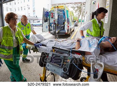 Patient transfer stretcher, Medicalized ambulance, Emergency room, Hospital Donostia, San Sebastian, Gipuzkoa, Basque Country, Spain View Large Photo Image Stock Image - Patient transfer stretcher, Medicalized ambulance, Emergency room, Hospital Donostia, San Sebastian, Gipuzkoa, Basque Country, Spain. Fotosearch