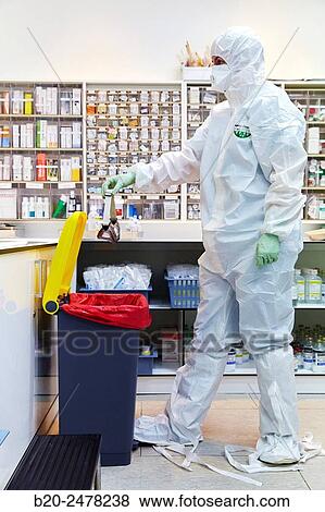 Personal protective equipment, protection for the care of patients with infectious diseases (Ebola), Drugs store, Nursing station, Hospital Donostia, San Sebastian, Gipuzkoa, Basque Country, Spain View Large Photo Image Stock Photo - Personal protective equipment, protection for the care of patients with infectious diseases (Ebola), Drugs store, Nursing station, Hospital Donostia, San Sebastian, Gipuzkoa, Basque Country, Spain. Fotosearch