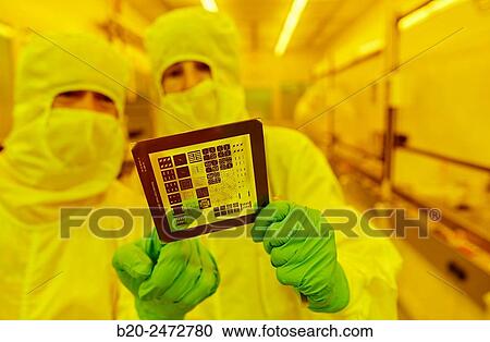 Stock Image - Photomask, Photolithography Room, Photolithography mask. Cleanroom. Nanotechnology. Laboratory. CIC nanoGUNE Nano science Cooperative Research Center. Donostia. San Sebastian. Gipuzkoa. Basque Country. Spain.. Fotosearch