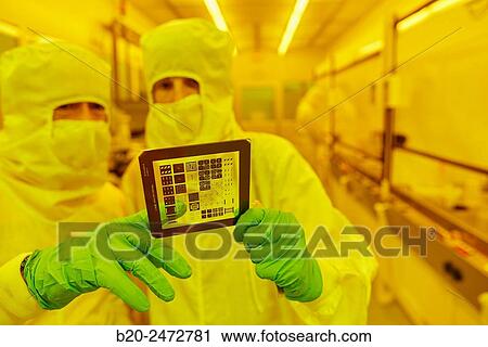 Stock Image - Photomask, Photolithography Room, Photolithography mask. Cleanroom. Nanotechnology. Laboratory. CIC nanoGUNE Nano science Cooperative Research Center. Donostia. San Sebastian. Gipuzkoa. Basque Country. Spain.. Fotosearch
