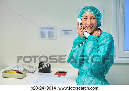 Picture - Preparation of drugs, Clean room, Pharmacy, Hospital Donostia, San Sebastian, Gipuzkoa, Basque Country, Spain. Fotosearch