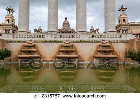 Quatre Columnes or Columnes de Puig i Cadafalch, Montjuic, Barcelona. View Large Photo Image Stock Photo - Quatre Columnes or Columnes de Puig i Cadafalch, Montjuic, Barcelona.. Fotosearch