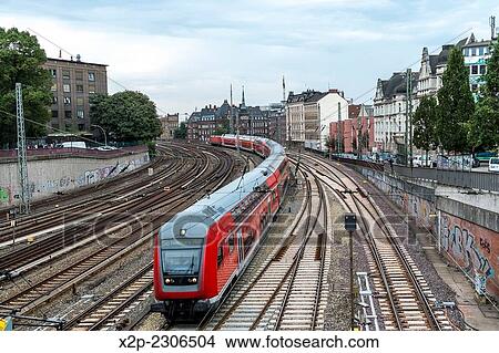 Railways in Hamburg, Germany. View Large Photo Image Picture - Railways in Hamburg, Germany.. Fotosearch