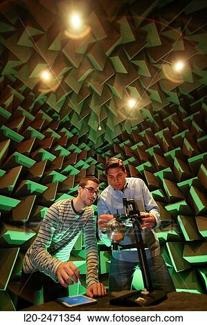 Researchers. Acoustic chamber. EMC & Telecom Lab. Certification of Low Voltage Electrical & Electronic Products. Technological Services to Industry. Tecnalia Research & innovation. Bizkaia. Basque Country. Spain. View Large Photo Image Picture - Researchers. Acoustic chamber. EMC & Telecom Lab. Certification of Low Voltage Electrical & Electronic Products. Technological Services to Industry. Tecnalia Research & innovation. Bizkaia. Basque Country. Spain.. Fotosearch