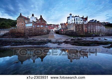 Robin Hoods Bay before Dawn Yorkshire Coast England. View Large Photo Image Stock Image - Robin Hoods Bay before Dawn Yorkshire Coast England.. Fotosearch