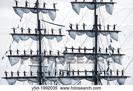 sailors on Cuauhtémoc - Mexican sailing vessel, Armada 2013 - cruise of biggest sailing vessels in the world on Seine river from Rouen to Atlantic Ocean, France, Europe. View Large Photo Image Stock Photography - sailors on Cuauhtémoc - Mexican sailing vessel, Armada 2013 - cruise of biggest sailing vessels in the world on Seine river from Rouen to Atlantic Ocean, France, Europe.. Fotosearch