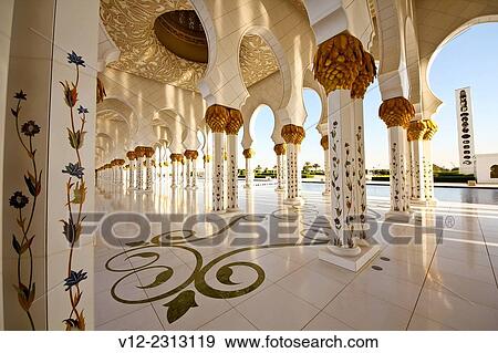 Sheikh Zayed bin Sultan al-Nahyan Mosque, Abu Dhabi, United Arab Emirates View Large Photo Image Stock Photo - Sheikh Zayed bin Sultan al-Nahyan Mosque, Abu Dhabi, United Arab Emirates. Fotosearch