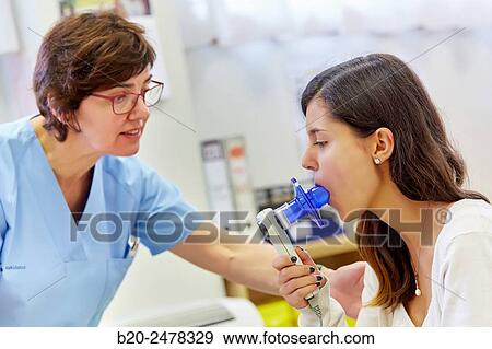 Stock Photo - Spirometry, Nursing room, Medical consultation, Ambulatory Lezo, Gipuzkoa, Basque Country, Spain. Fotosearch