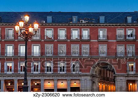 Street lamp in the Plasa Mayor, Madrid, Spain. View Large Photo Image Stock Image - Street lamp in the Plasa Mayor, Madrid, Spain.. Fotosearch