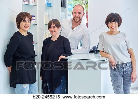 Team of hairdressers. Hairdresser salon reception. Hairdressing salon and Beauty Clinic. View Large Photo Image Stock Photography - Team of hairdressers. Hairdresser salon reception. Hairdressing salon and Beauty Clinic.. Fotosearch
