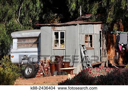 Picture - Tin shack in Blinman, a small outback settlement in Flinders Ranges, South Australia.. Fotosearch