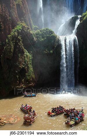 tourists at the waterfalls of Ouzoud. Morocco. View Large Photo Image Picture - tourists at the waterfalls of Ouzoud. Morocco.. Fotosearch