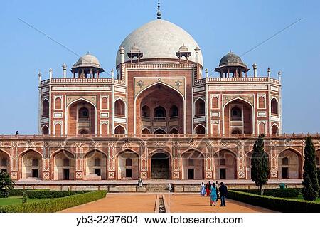 Tourists Visiting Humayun´s Tomb, Delhi, India. View Large Photo Image Picture - Tourists Visiting Humayun´s Tomb, Delhi, India.. Fotosearch