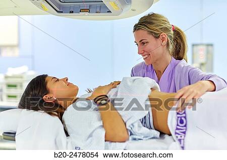 Picture - Treatment of cancer, Linear Particle Accelerator, Radiotherapy, Hospital Donostia, San Sebastian, Gipuzkoa, Basque Country, Spain. Fotosearch