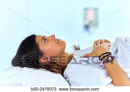 Stock Image - Treatment of cancer, Linear Particle Accelerator, Radiotherapy, Hospital Donostia, San Sebastian, Gipuzkoa, Basque Country, Spain. Fotosearch